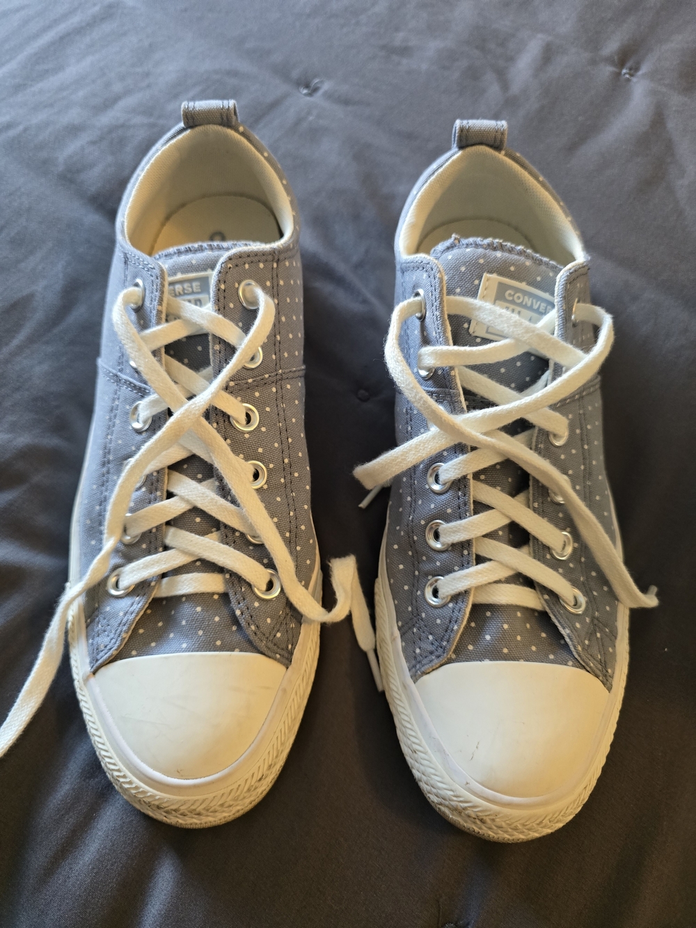 Converse Chuck Taylor All Star Madison Blue Polka Dot Low Top Sneakers Size 9.5